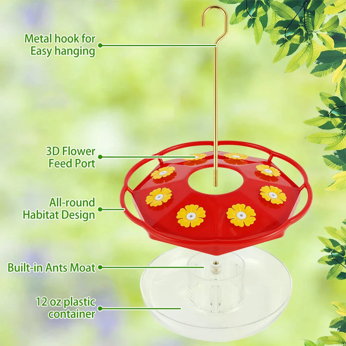 Flower-Shaped Hummingbird Feeder