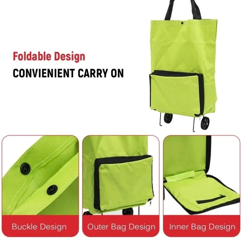 Folding Oxford Shopping Trolley Bag