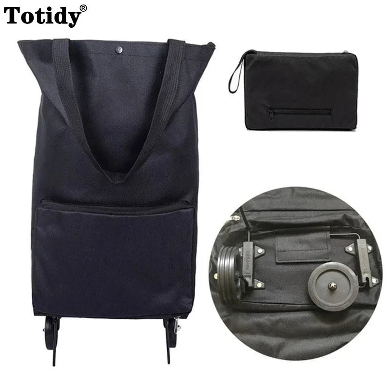 Folding Oxford Shopping Trolley Bag