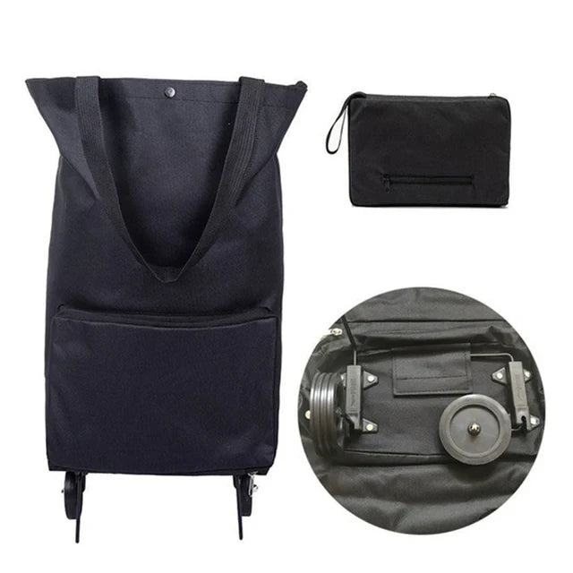 Folding Oxford Shopping Trolley Bag