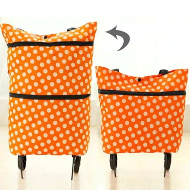 Folding Oxford Shopping Trolley Bag