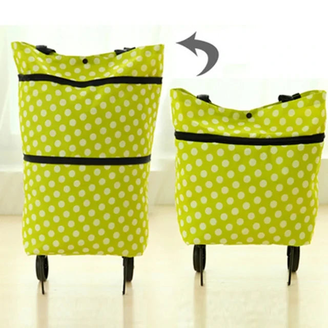 Folding Oxford Shopping Trolley Bag