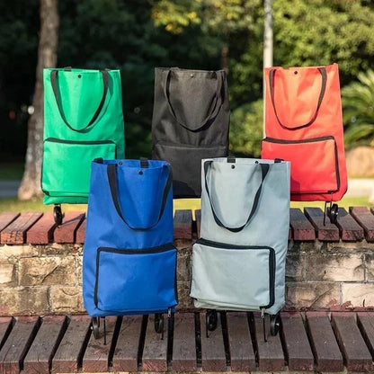 Folding Oxford Shopping Trolley Bag