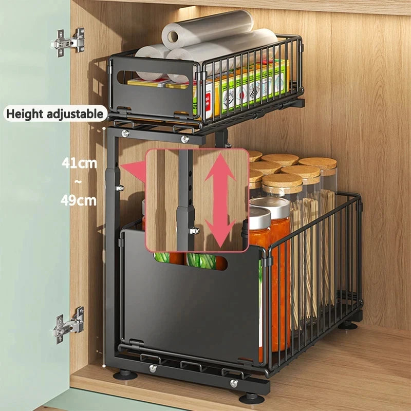 Adjustable Under Sink Storage Organizer
