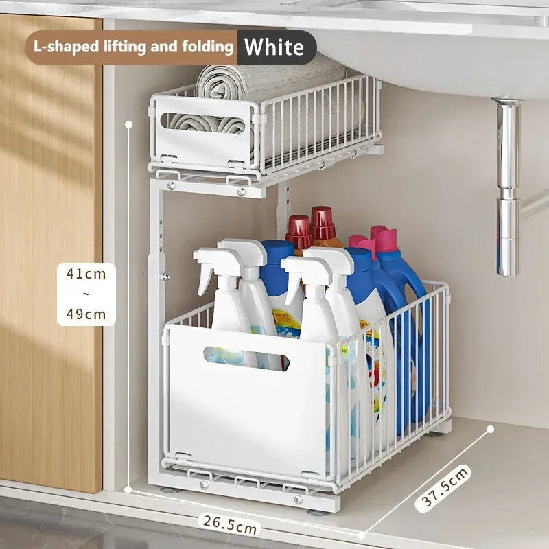 Adjustable Under Sink Storage Organizer