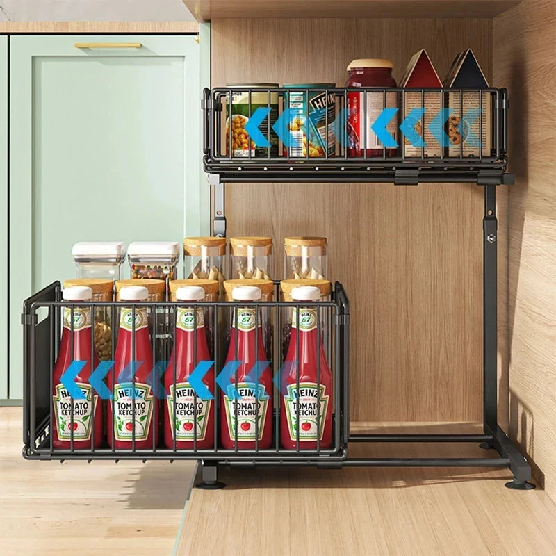 Adjustable Under Sink Storage Organizer
