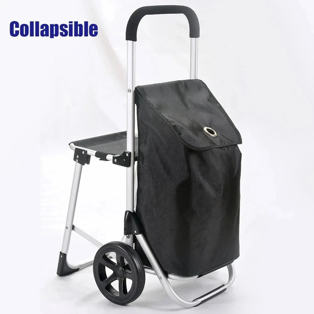Collapsible Rolling Grocery Shopping Trolley