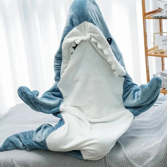 Weiche Flanell-Haifisch-Hoodie-Decke