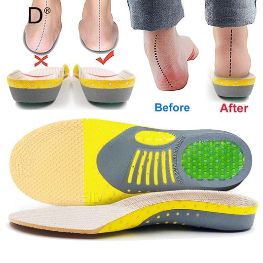Semelles orthopédiques en gel pour pieds plats et fasciite plantaire – 2 pièces