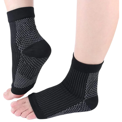 Compression Support Socks with Open-Toe Design and Non-Slip Fit