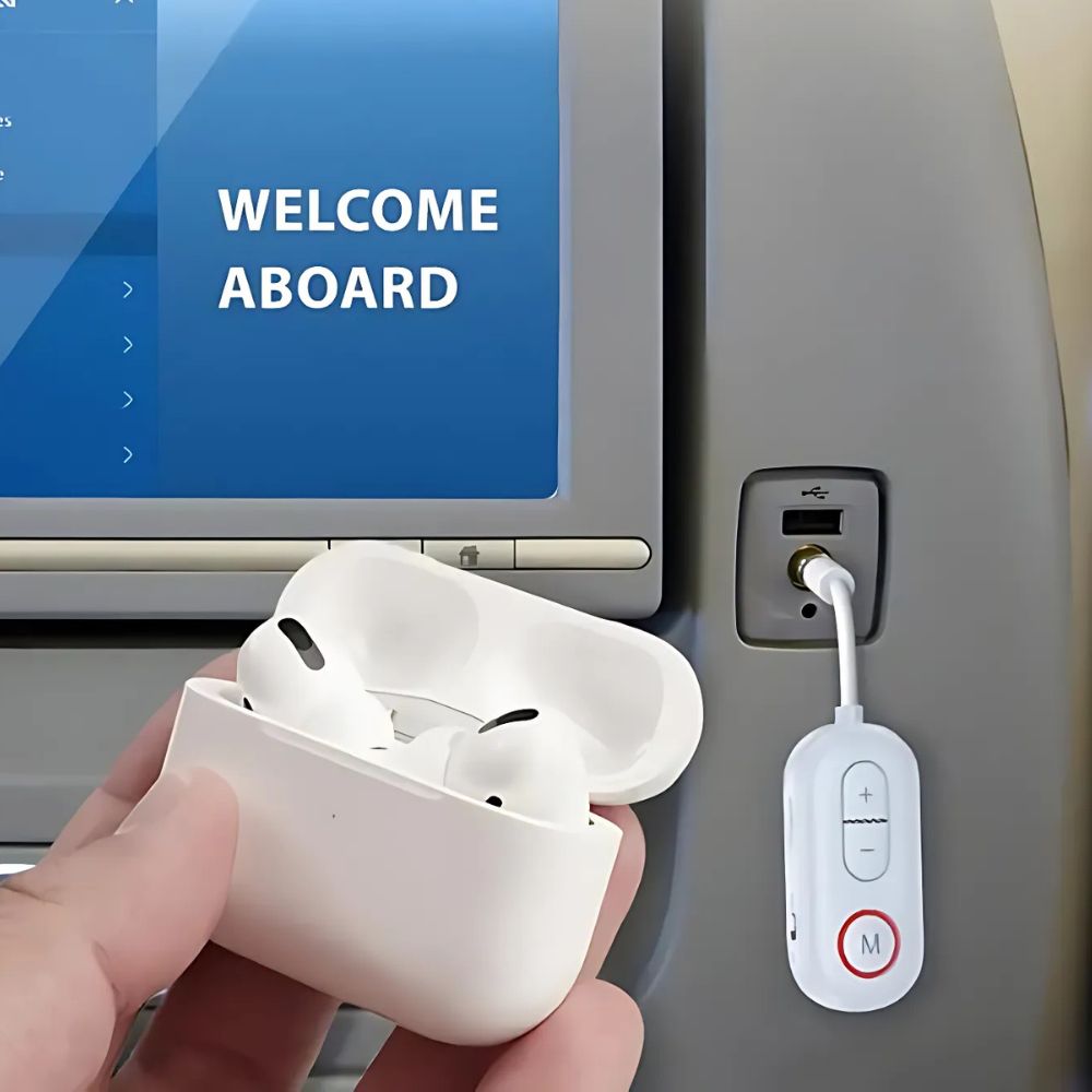 Adaptateur d'avion émetteur-récepteur audio sans fil Bluetooth 5.4 avec micro