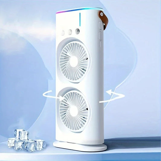 Ventilateur de climatiseur portatif à double tête