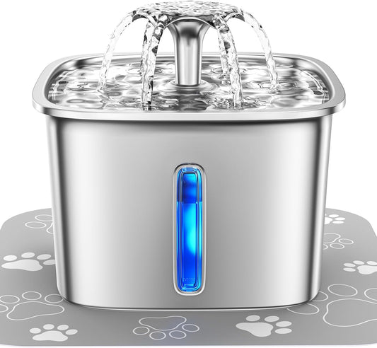 Fontaine à eau pour chat en acier inoxydable