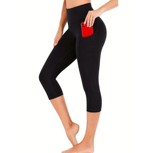 Leggings Capri de algodón para mujer con bolsillos
