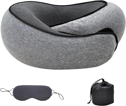 Ergonomic Travel Neck Pillow – Memory Foam Support for Airplane & Car