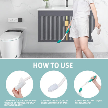 Aide aux toilettes pour essuyer les fesses, outils d'essuie-glace confortables à longue portée, 2 pièces