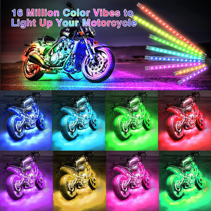 Kit d'éclairage Led pour moto, 12 pièces, avec clignotant, feu stop