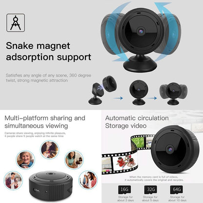 Mini caméra WiFi 1080P HD IR Vision nocturne caméra de sécurité à domicile moniteur bébé
