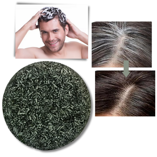 Natürliches festes Shampoo für graues Haar