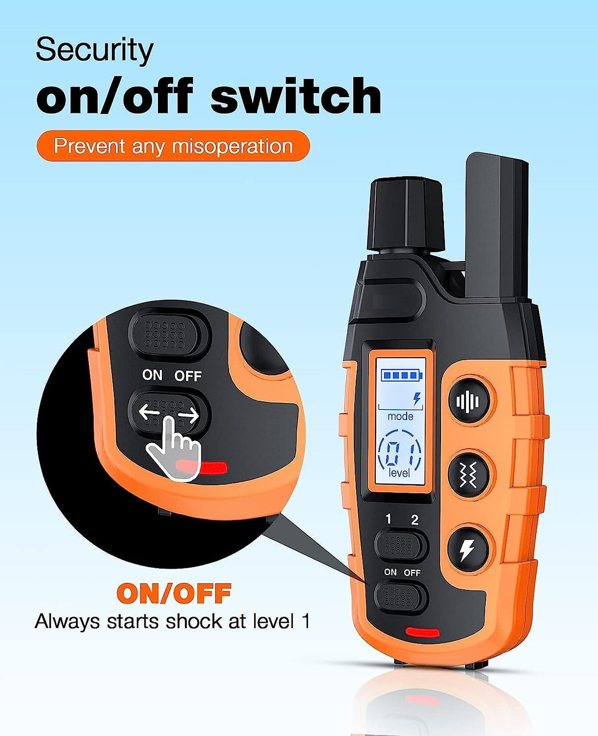 High-quality 1000 m remote training collar for dogs – waterproof, rechargeable e-collar