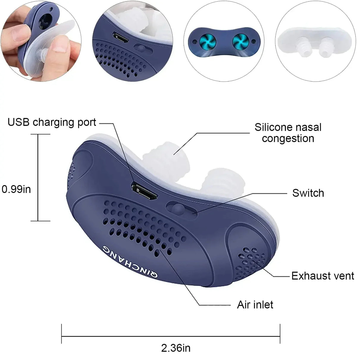 Mikro-CPAP-Schlafapnoe-Gerät für Reisen und gegen Schnarchen – CPAP-Alternative