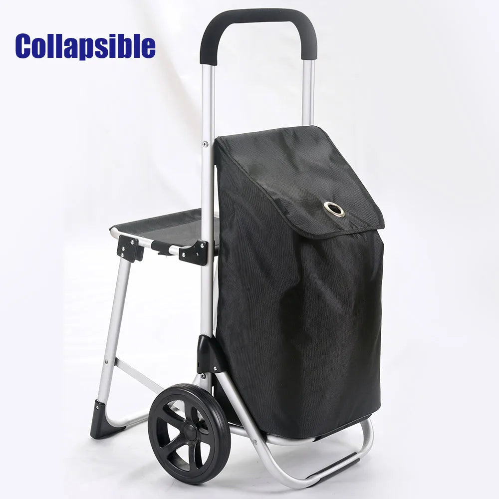 Collapsible Rolling Grocery Shopping Trolley
