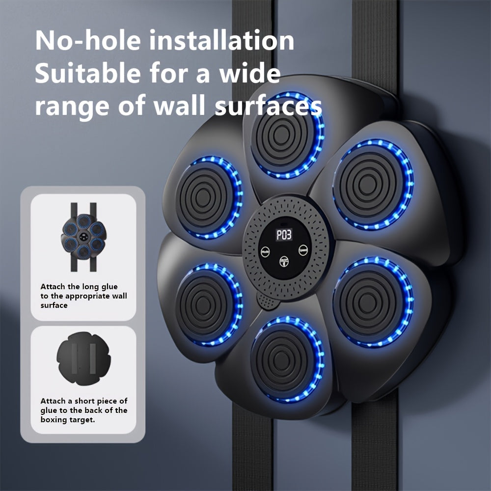 Machine de boxe musicale sans fil, cible murale rechargeable par USB