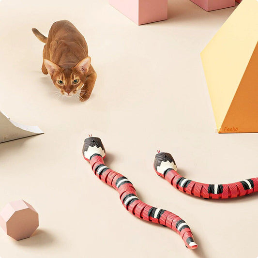 Juguete interactivo de serpiente con sensor inteligente para gatos