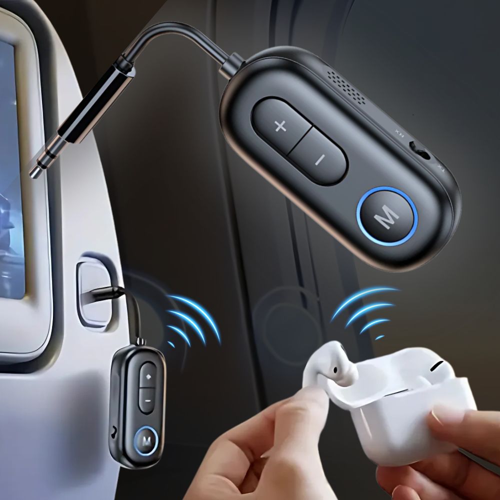 Adaptateur d'avion émetteur-récepteur audio sans fil Bluetooth 5.4 avec micro