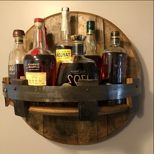 Étagère en fût de whisky Bourbon - Accessoires de bar rustiques