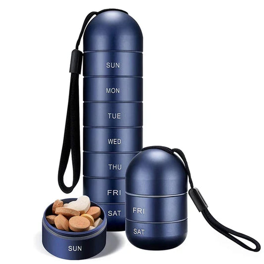 Organisateur de pilules Portable en aluminium 7 jours pour voyage, boîte à pilules conteneur de pilules