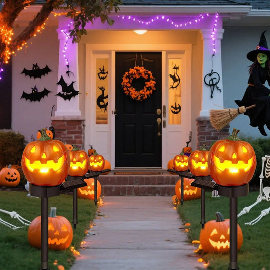 Illuminez les lumières du chemin d’Halloween en forme de citrouille
