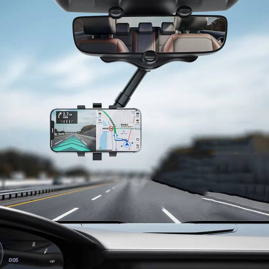 Draaibare en intrekbare autotelefoonhouder