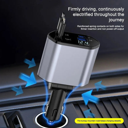 Cargador de coche retráctil de 120 W.