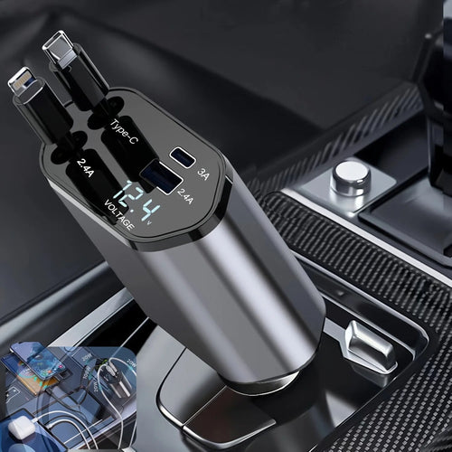 Cargador de coche retráctil de 120 W.