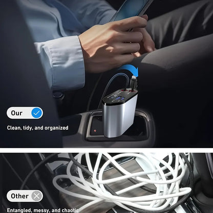 Cargador de coche retráctil de 120 W.