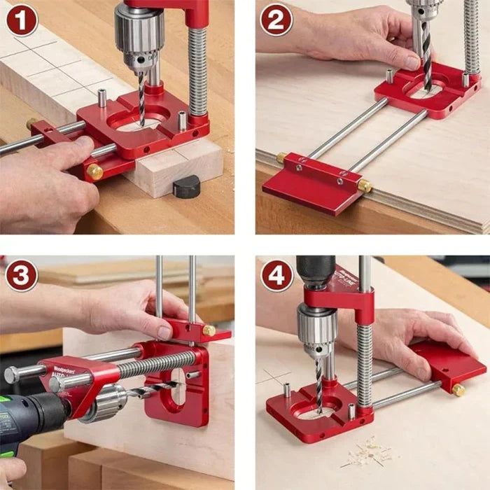 Freely Adjustable Drilling Locator - Woodworking Drilling Template Guide Tool Home