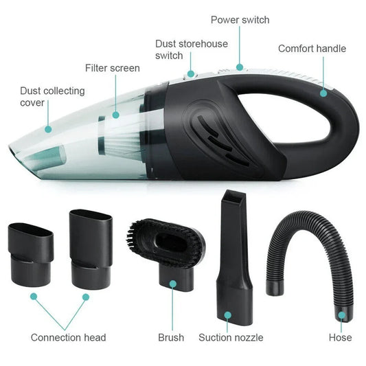 Draadloze draagbare stofzuiger USB (120W 4000PA) voor auto, huis, dierenharen en meer (nat/droog)