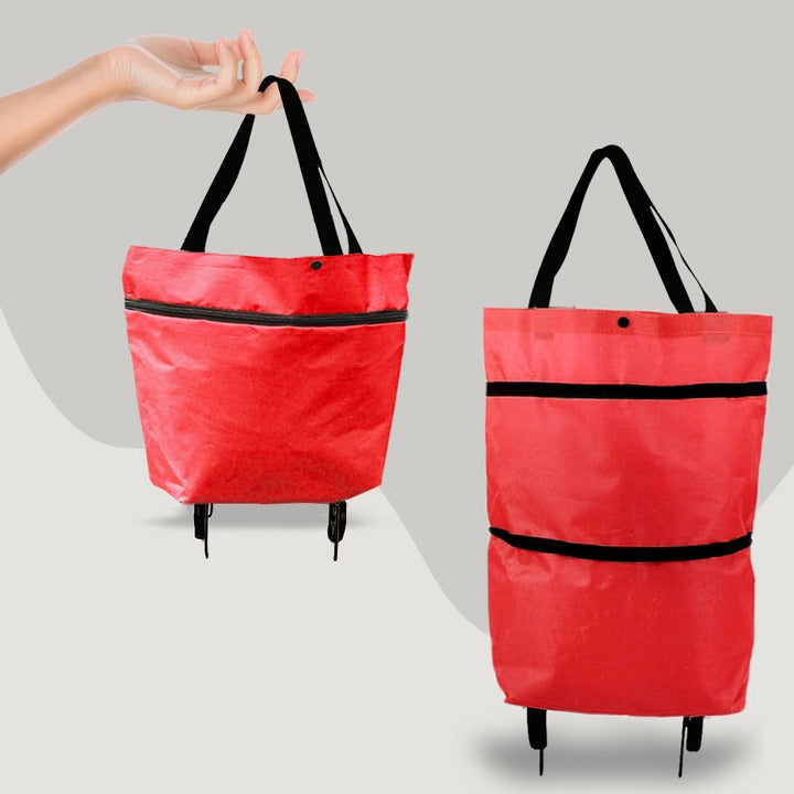 Bolsa de compras plegable 2 en 1 con ruedas