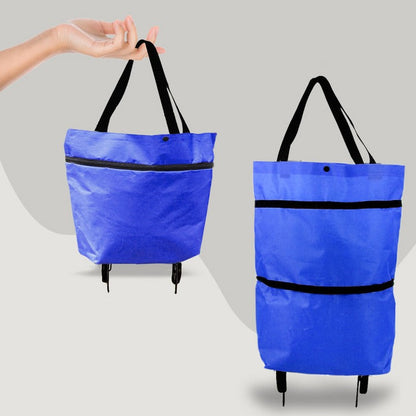 Bolsa de compras plegable 2 en 1 con ruedas