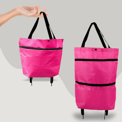 Bolsa de compras plegable 2 en 1 con ruedas