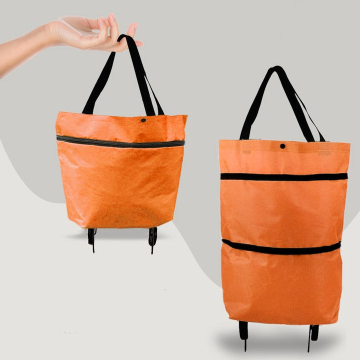 Bolsa de compras plegable 2 en 1 con ruedas