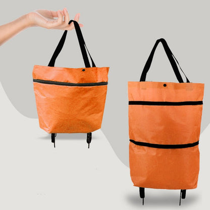 Bolsa de compras plegable 2 en 1 con ruedas