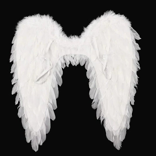 Disfraz de alas de ángel emplumadas