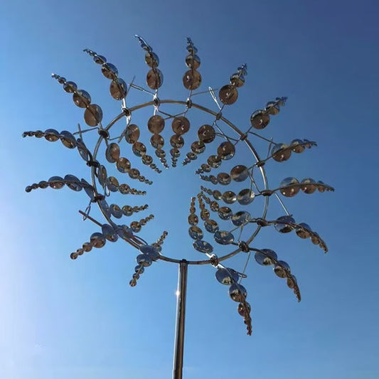 Moulin à vent de jardin en métal – Moulin à vent décoratif à double mouvement pour une décoration de jardin unique et un cadeau parfait.