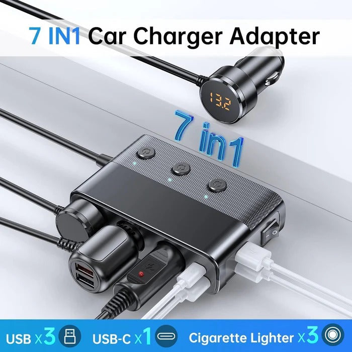 Adaptateur allume-cigare de voiture 7 en 1