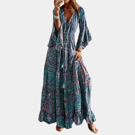 Vestido largo bohemio para mujer.