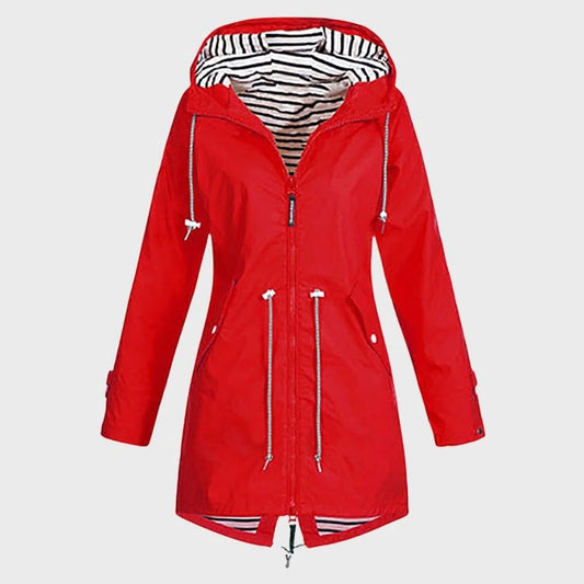 Chaqueta impermeable larga para mujer