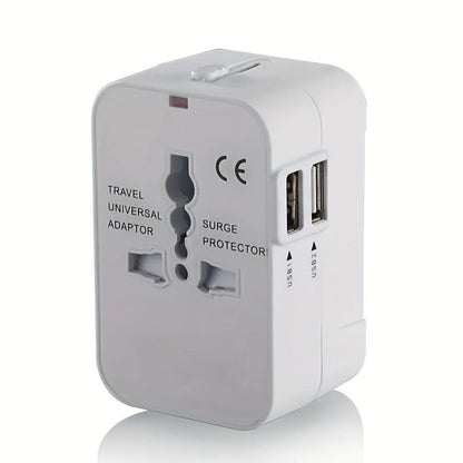 Adaptateur de voyage mondial avec deux ports de chargement USB