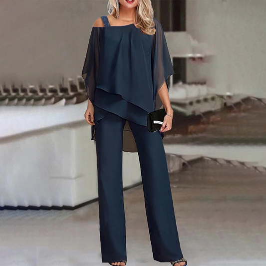 Zweiteiliges Damen-Set| Elegantes zweiteiliges Set mit kalter Schulter